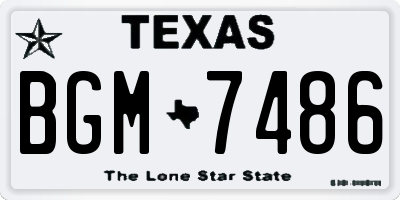 TX license plate BGM7486