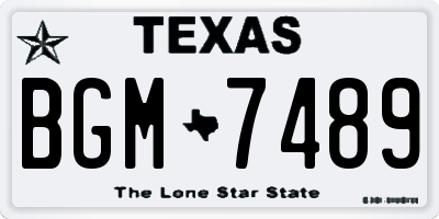 TX license plate BGM7489