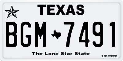TX license plate BGM7491