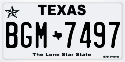 TX license plate BGM7497