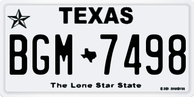 TX license plate BGM7498