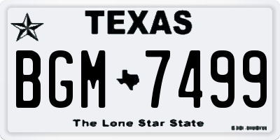 TX license plate BGM7499
