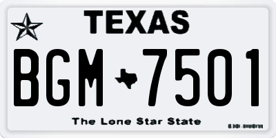 TX license plate BGM7501