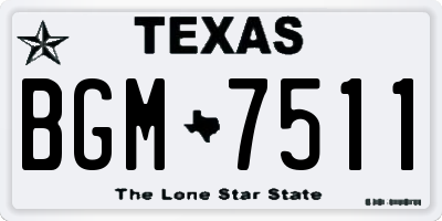 TX license plate BGM7511