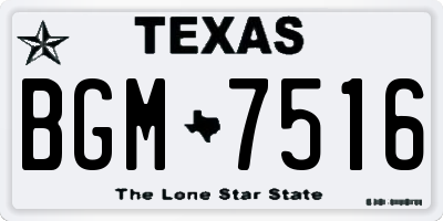 TX license plate BGM7516