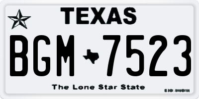 TX license plate BGM7523