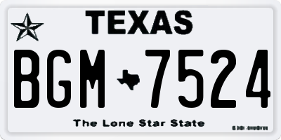 TX license plate BGM7524