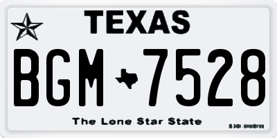 TX license plate BGM7528