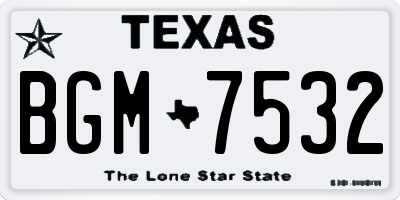 TX license plate BGM7532