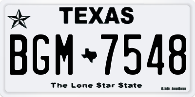 TX license plate BGM7548