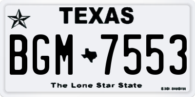 TX license plate BGM7553