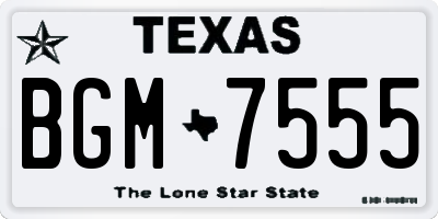 TX license plate BGM7555
