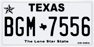 TX license plate BGM7556
