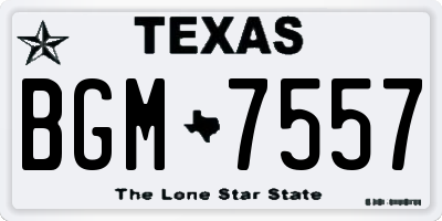 TX license plate BGM7557