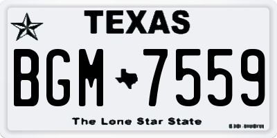 TX license plate BGM7559