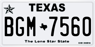 TX license plate BGM7560