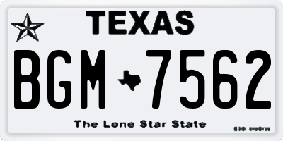 TX license plate BGM7562
