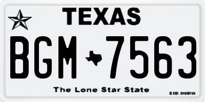 TX license plate BGM7563