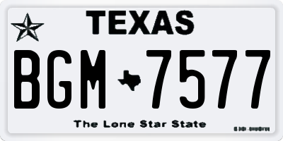 TX license plate BGM7577