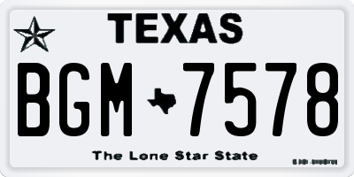 TX license plate BGM7578