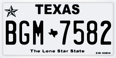 TX license plate BGM7582