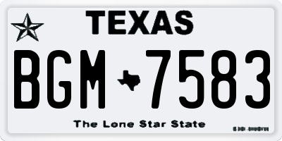 TX license plate BGM7583