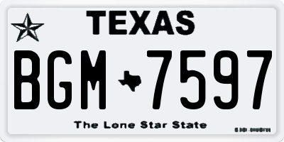 TX license plate BGM7597
