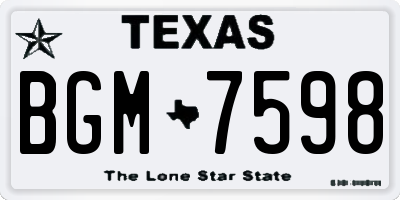 TX license plate BGM7598
