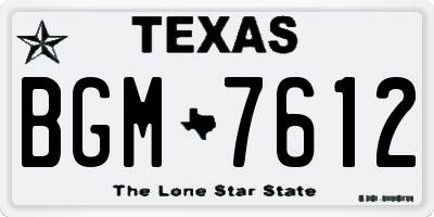TX license plate BGM7612
