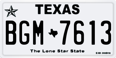 TX license plate BGM7613
