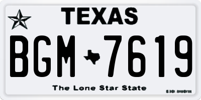 TX license plate BGM7619