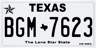 TX license plate BGM7623