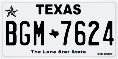TX license plate BGM7624