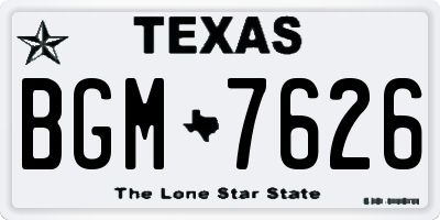 TX license plate BGM7626