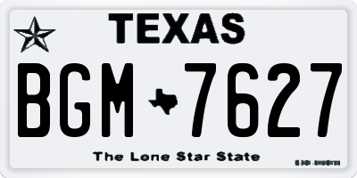 TX license plate BGM7627