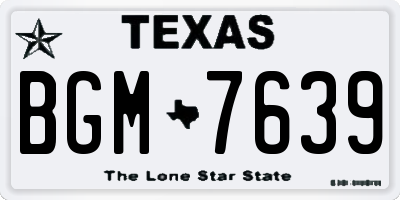 TX license plate BGM7639