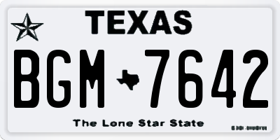 TX license plate BGM7642