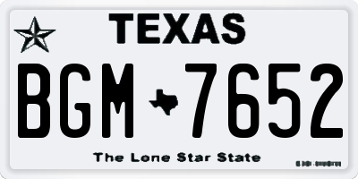 TX license plate BGM7652