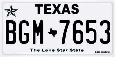TX license plate BGM7653