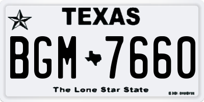 TX license plate BGM7660