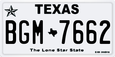 TX license plate BGM7662