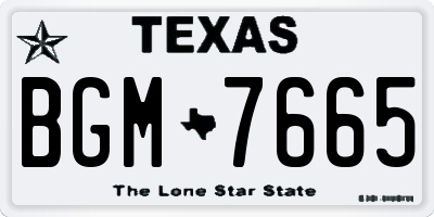 TX license plate BGM7665