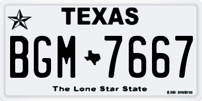 TX license plate BGM7667