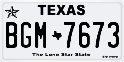 TX license plate BGM7673
