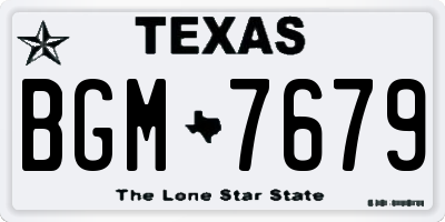 TX license plate BGM7679