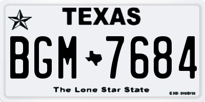 TX license plate BGM7684