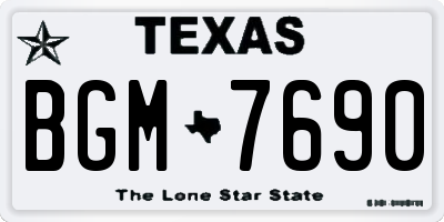 TX license plate BGM7690