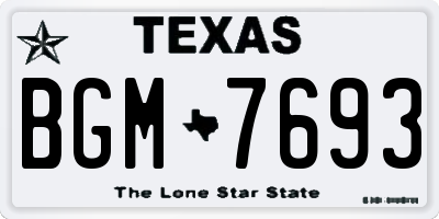 TX license plate BGM7693