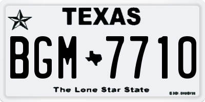 TX license plate BGM7710
