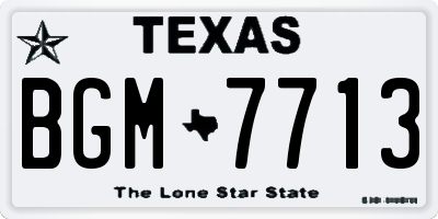 TX license plate BGM7713